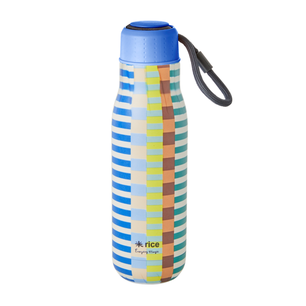 Stripe Print Stainless Steel Water Bottle By Rice DK